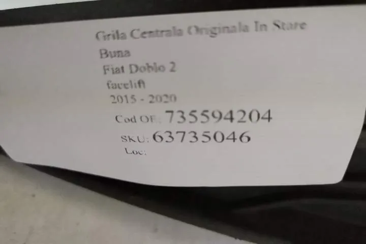 Grila Centrala Originala In Stare Buna Fiat  Doblo 2 [facelift] [2015 - Foto 7