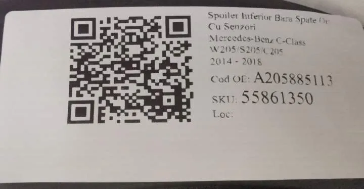 Spoiler Inferior Bara Spate Original Cu Senzori Mercedes-Benz  C-Class - Foto 7