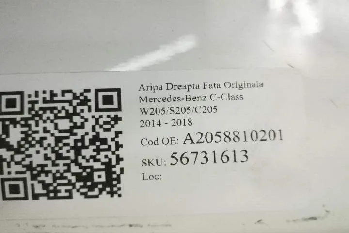 Aripa Dreapta Fata Originala Mercedes-Benz  C-Class  W205/S205/C205 [2 - Foto 7