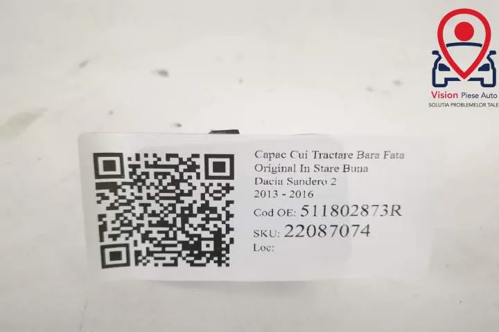 Capac Cui Tractare Bara Fata Original In Stare Buna  Dacia  Sandero  2 - Foto 5