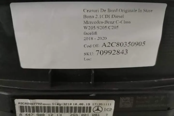 Ceasuri De Bord Originale In Stare Buna 2.1CDI Diesel Mercedes-Benz  C - Foto 7