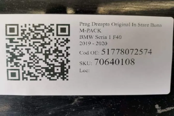 Prag Dreapta Original In Stare Buna M-PACK BMW  Seria 1  F40 [2019 - 2 - Foto 7