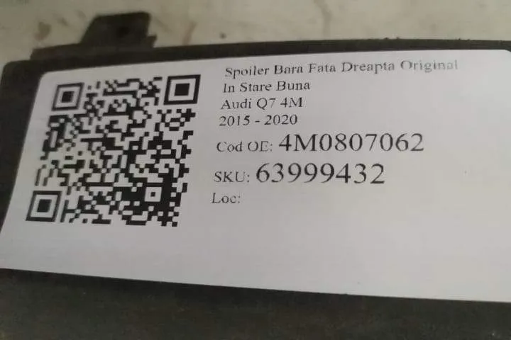 Spoiler Bara Fata Dreapta Original In Stare Buna Audi  Q7  4M [2015 - - Foto 7