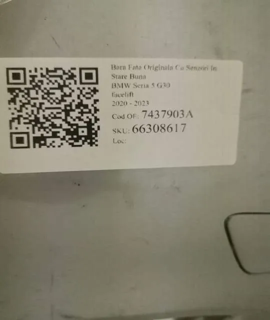 Bara Fata Originala Cu Senzori In Stare Buna BMW  Seria 5  G30 [faceli - Foto 8