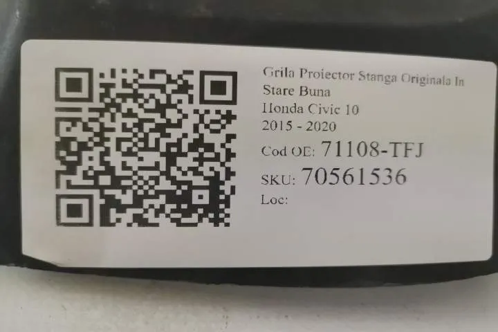 Grila Proiector Stanga Originala In Stare Buna Honda  Civic  10 [2015 - Foto 7