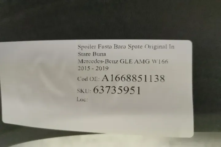 Spoiler Fusta Bara Spate Original In Stare Buna Mercedes-Benz  GLE AMG - Foto 8