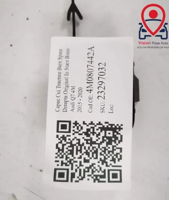 Capac Cui Tractare Bara Spate Stanga Original In Stare Buna Audi  Q7 - Foto 5