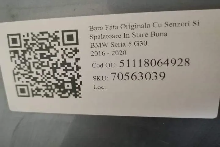 Bara Fata Originala Cu Senzori Si Spalatoare In Stare Buna BMW  Seria - Foto 7