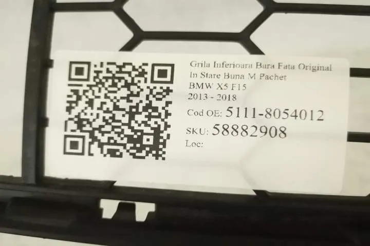 Grila Inferioara Bara Fata Original In Stare Buna M Pachet BMW  X5  F1 - Foto 7