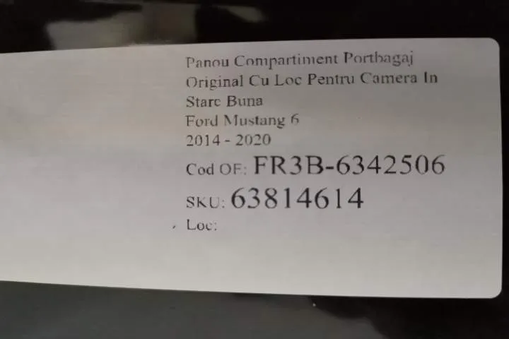 Panou Compartiment Portbagaj Original Cu Loc Pentru Camera In Stare Bu - Foto 7