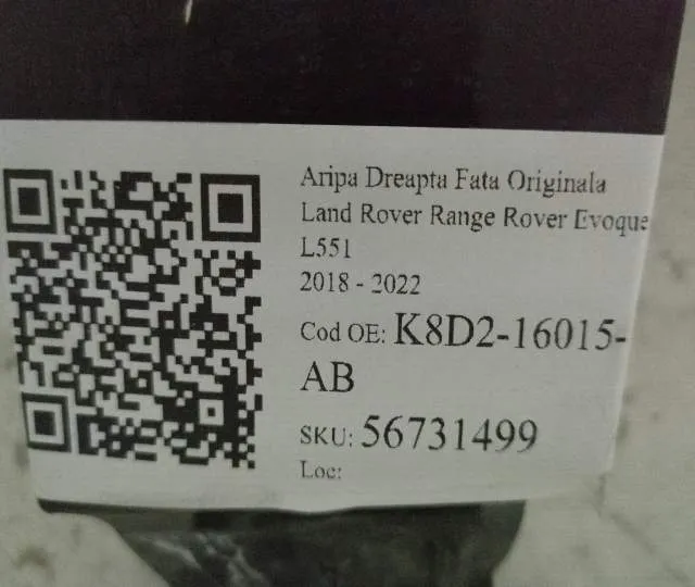 Aripa Dreapta Fata Originala Land Rover  Range Rover Evoque  L551 [201 - Foto 7