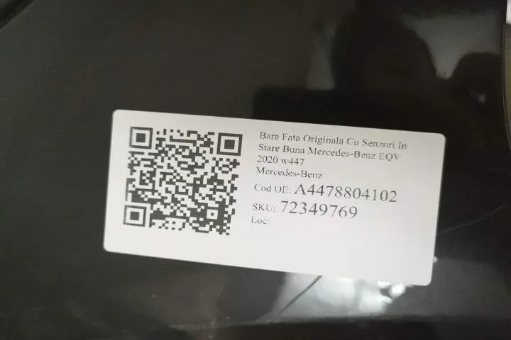 Bara Fata Originala Cu Senzori In Stare Buna Mercedes-Benz EQV 2020 w4 - Foto 7